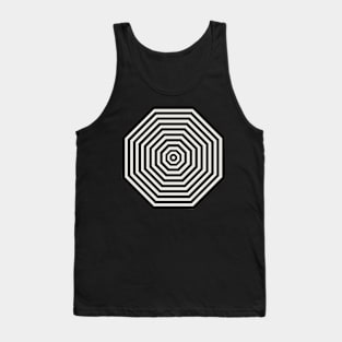 Black and white hexagon illusion Tank Top